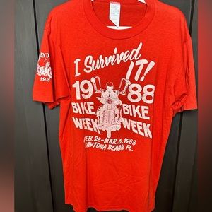 1988 Vintage (RARE) “ I survived bike week” Jeerzee Shirt. Like New!